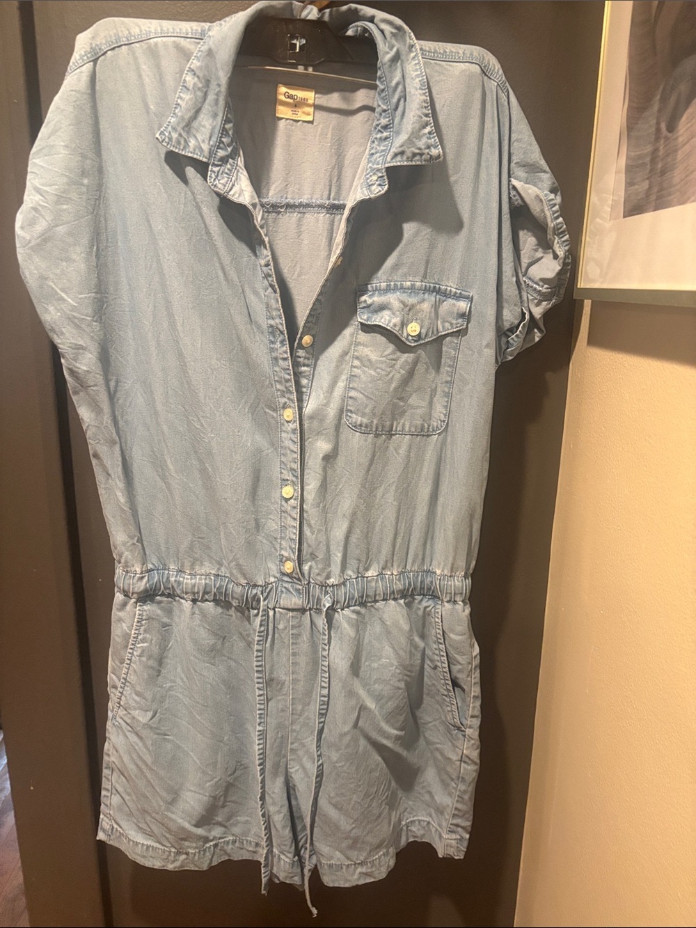 GAP Light Blue Denim Romper